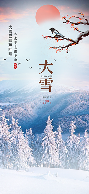 传统二十四节气大雪宣传活动海报