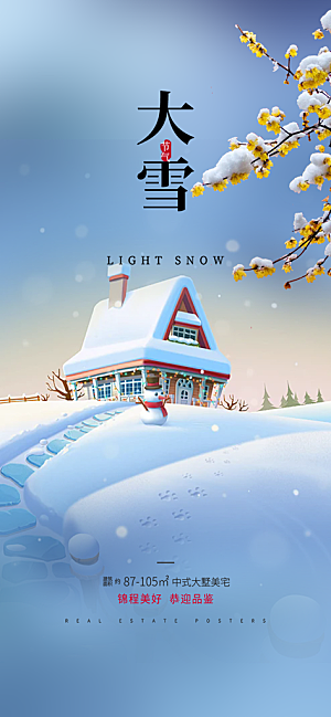 传统二十四节气大雪宣传活动海报
