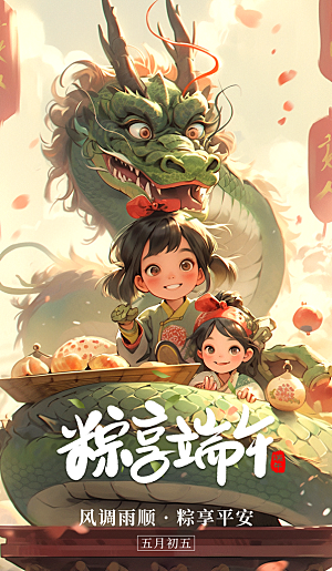 端午节节日简约大气海报