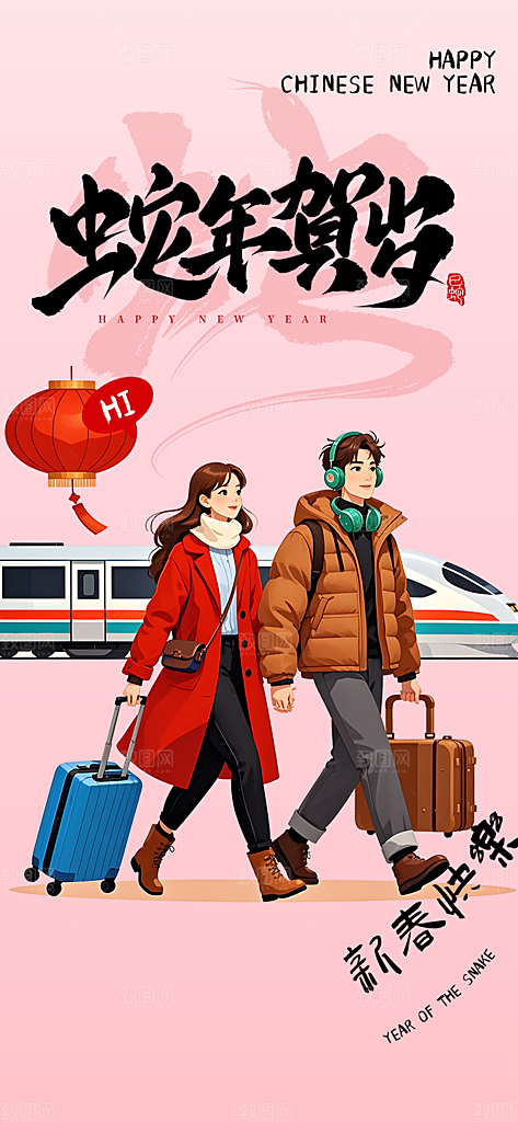新年过年蛇年喜庆新春活动海报
