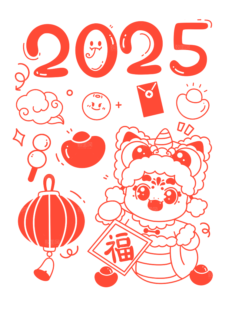 2025蛇年卡通素材