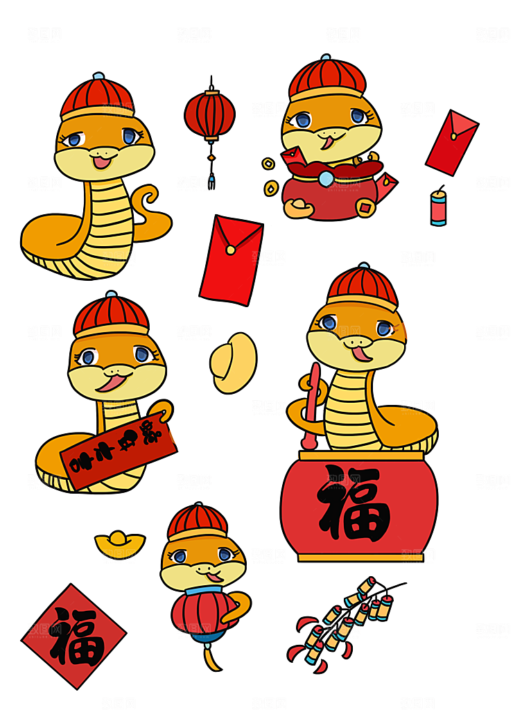 2025蛇年卡通素材