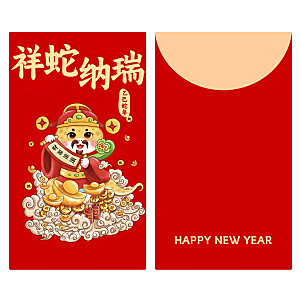 新年蛇年红包封面封底设计模板