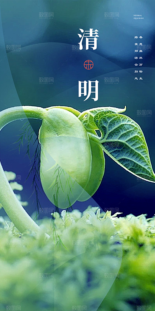 创意清新节日清明节宣传海报