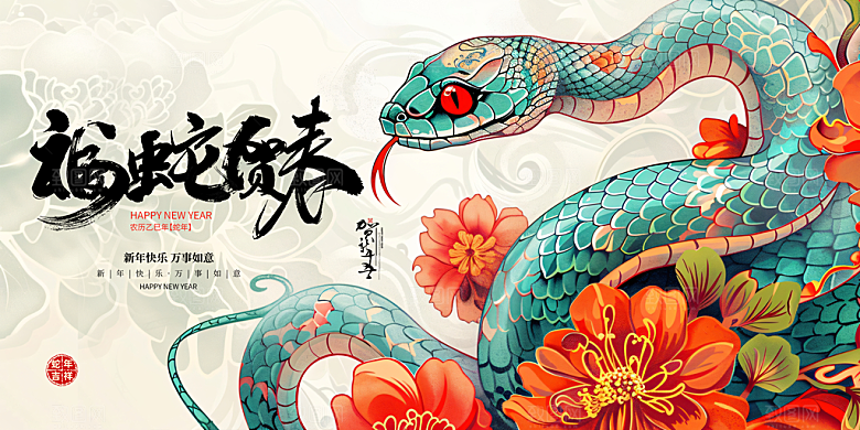 蛇年宣传海报设计素材
