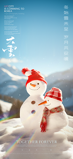 雪景中国传统节气大雪手机海报