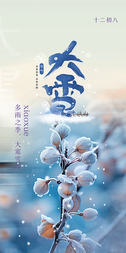 节气大雪宣传活动海报