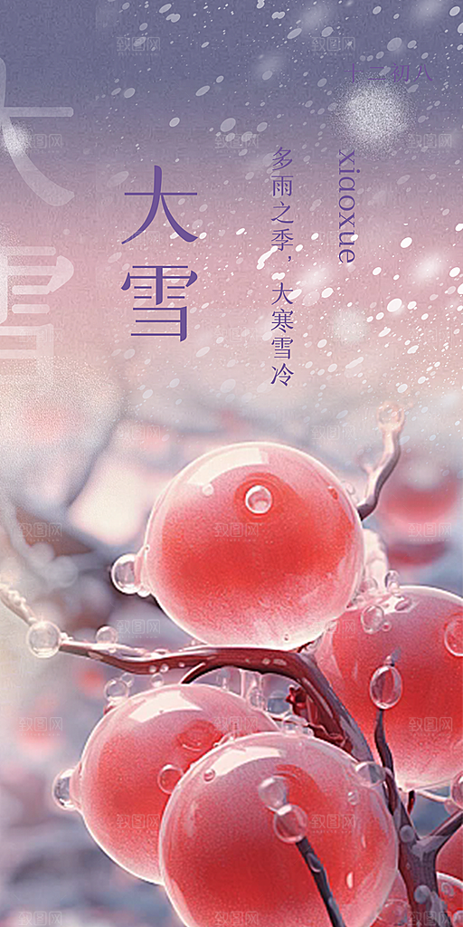 二十四节气大雪宣传活动海报