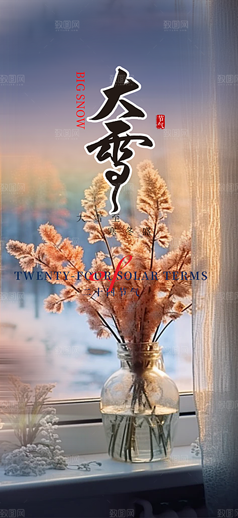 二十四节气大雪宣传活动海报