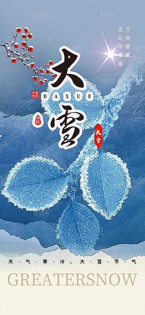 二十四节气大雪宣传活动海报