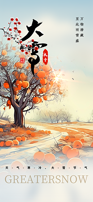 统二十四节气大雪宣传活动海报