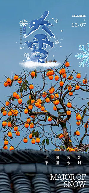 统二十四节气大雪宣传活动海报