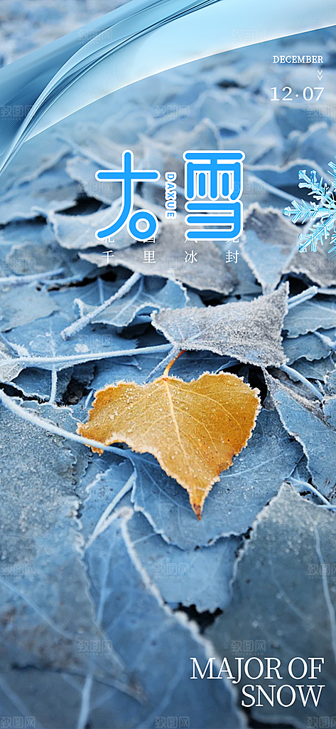 统二十四节气大雪宣传活动海报