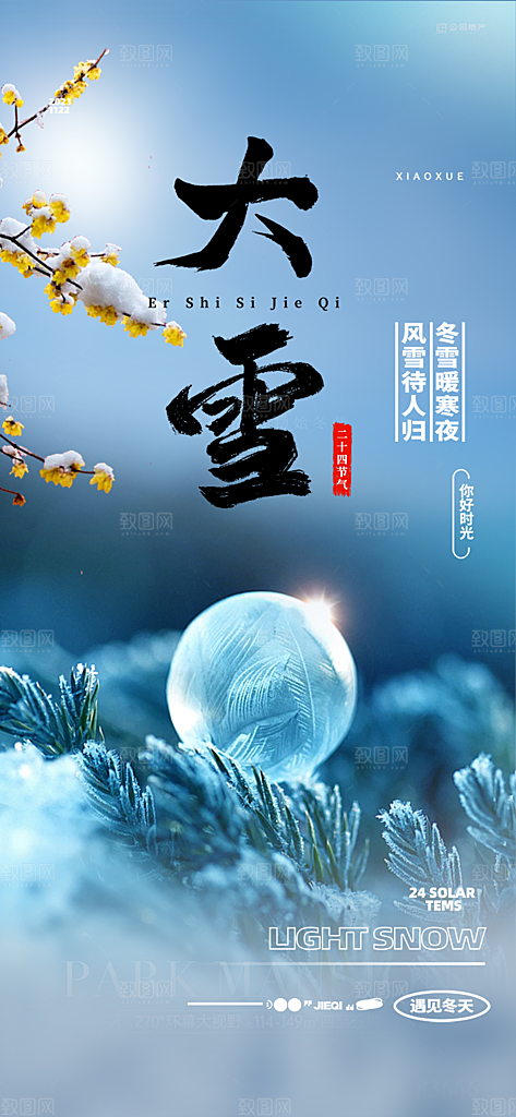传统二十四节气大雪宣传海报