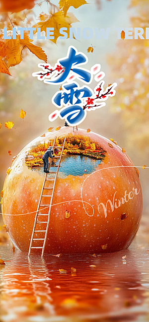 传统二十四节气大雪宣传海报