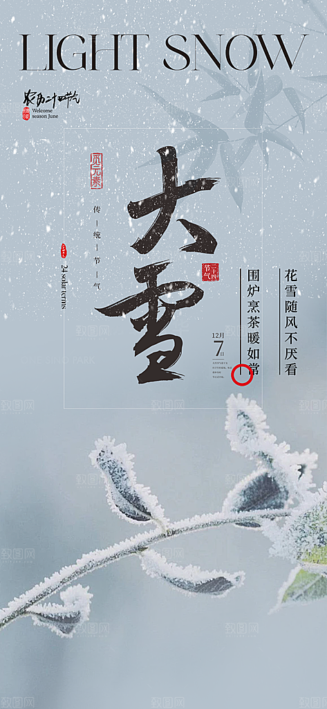传统二十四节气大雪宣传海报