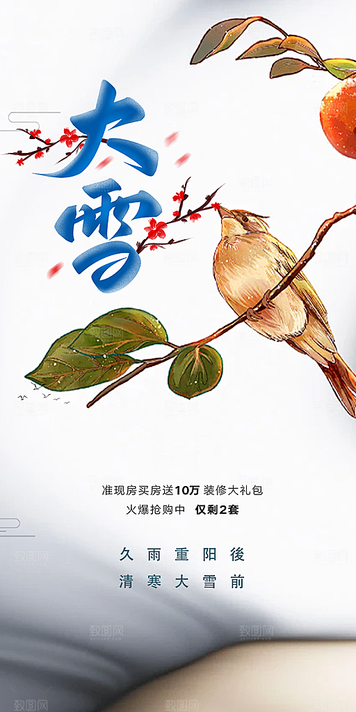 传统二十四节气大雪宣传海报