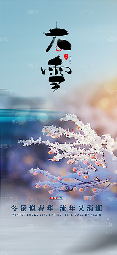 传统二十四节气大雪宣传海报
