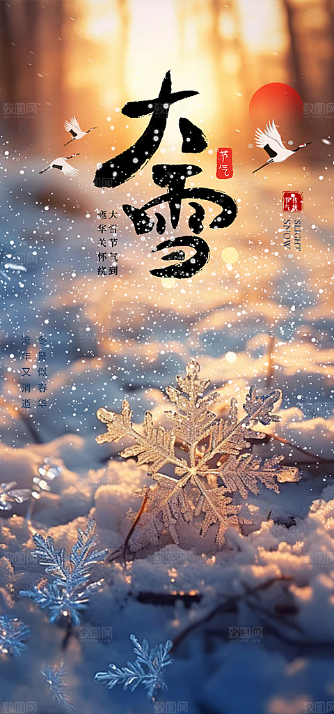 传统二十四节气大雪宣传海报