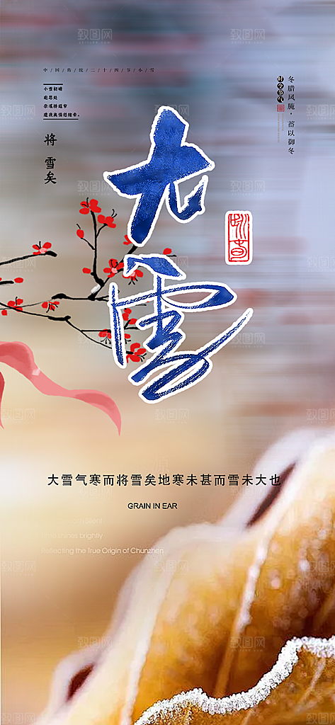 传统二十四节气大雪宣传活动海报