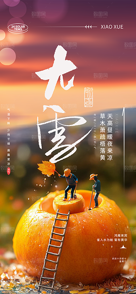 传统二十四节气大雪宣传活动海报