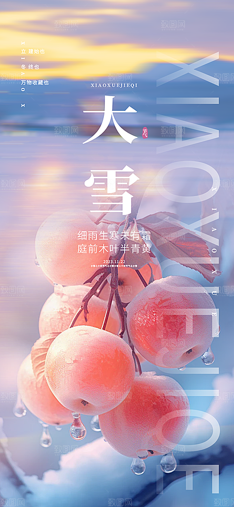 传统二十四节气大雪宣传活动海报