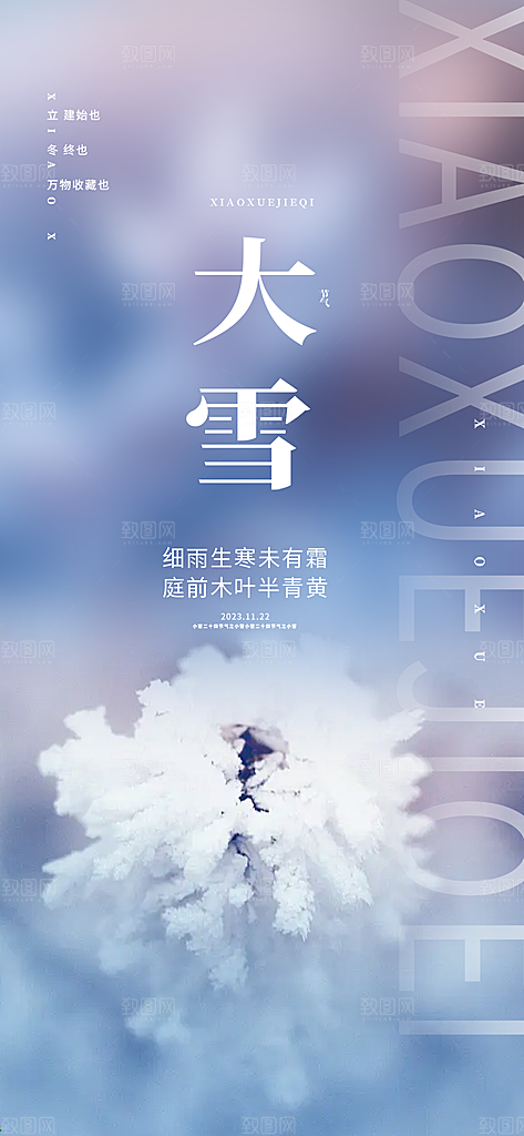 传统二十四节气大雪宣传活动海报