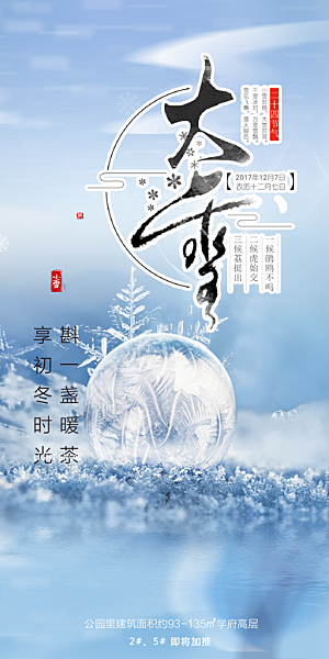 二十四节气大雪宣传活动海报