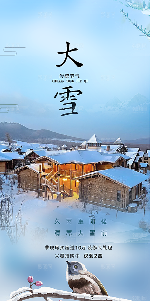 二十四节气大雪宣传活动海报