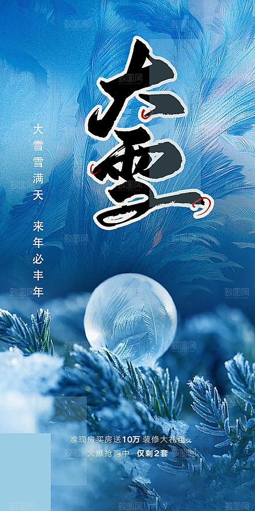 二十四节气大雪宣传活动海报