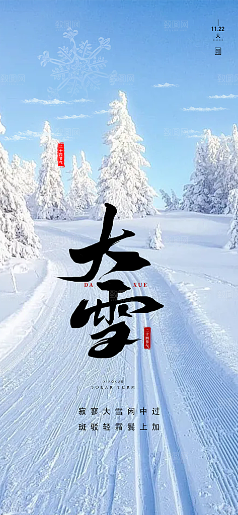 二十四节气大雪宣传活动海报