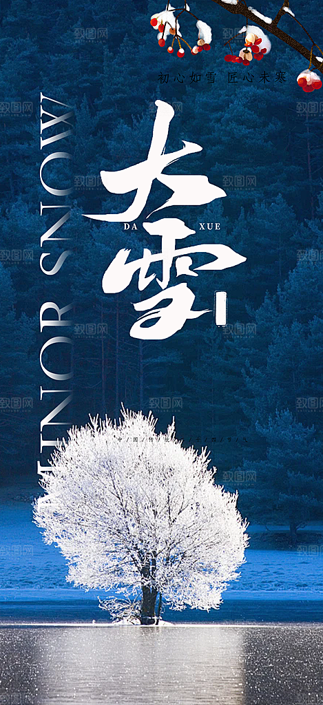 传统二十四节气大雪宣传活动海报