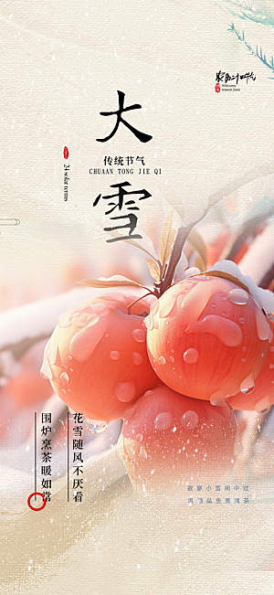 传统二十四节气大雪宣传活动海报