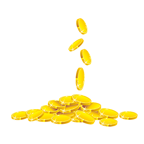创意金币财富素材免扣PNG元素