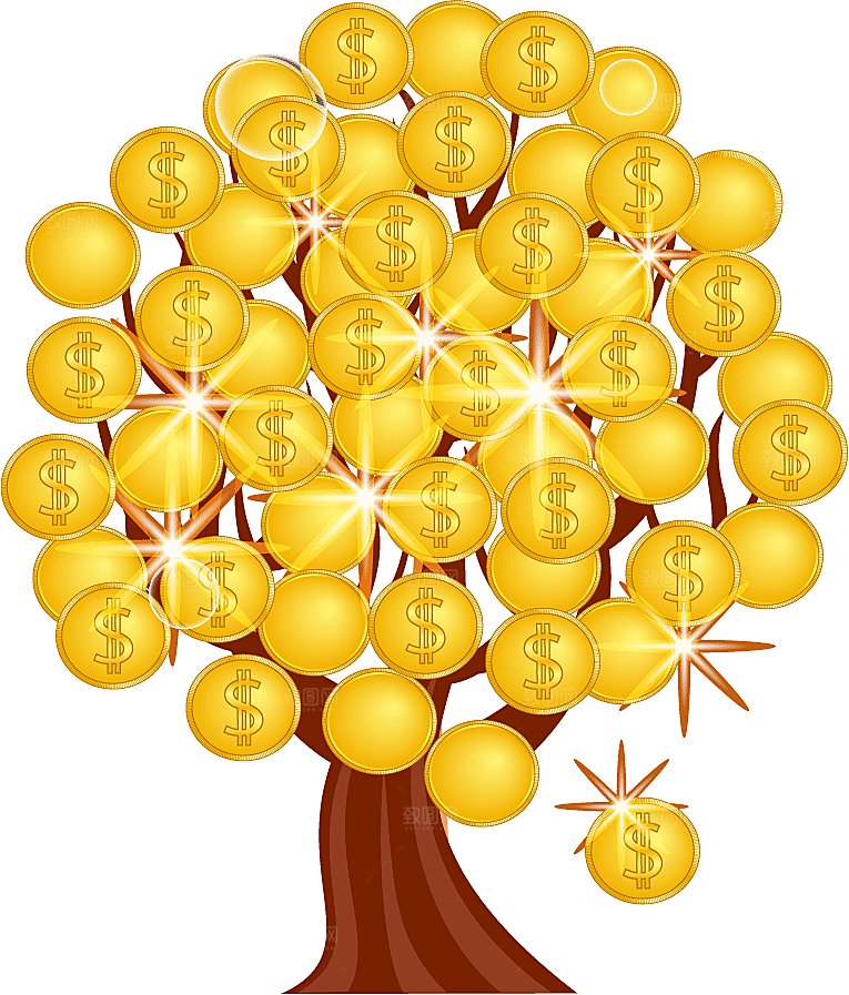 创意金币财富素材免扣PNG元素