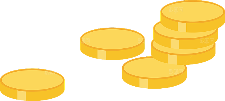 创意金币财富素材免扣PNG元素