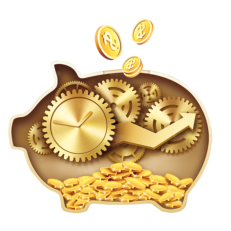 创意金币财富素材免扣PNG元素