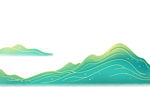 国潮风山水素材元素