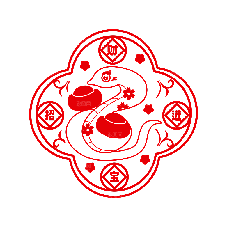 卡通蛇年文化蛇PNG元素