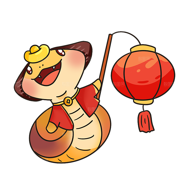 创意卡通新年蛇年文化蛇PNG元素