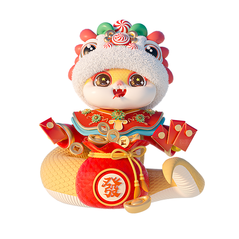 创意卡通新年蛇年文化蛇PNG元素