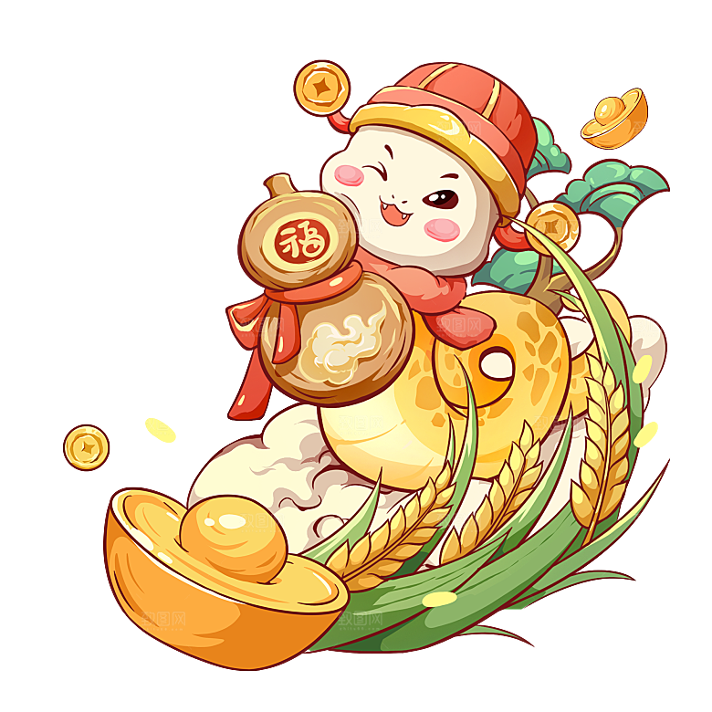 创意卡通新年蛇年蛇PNG元素
