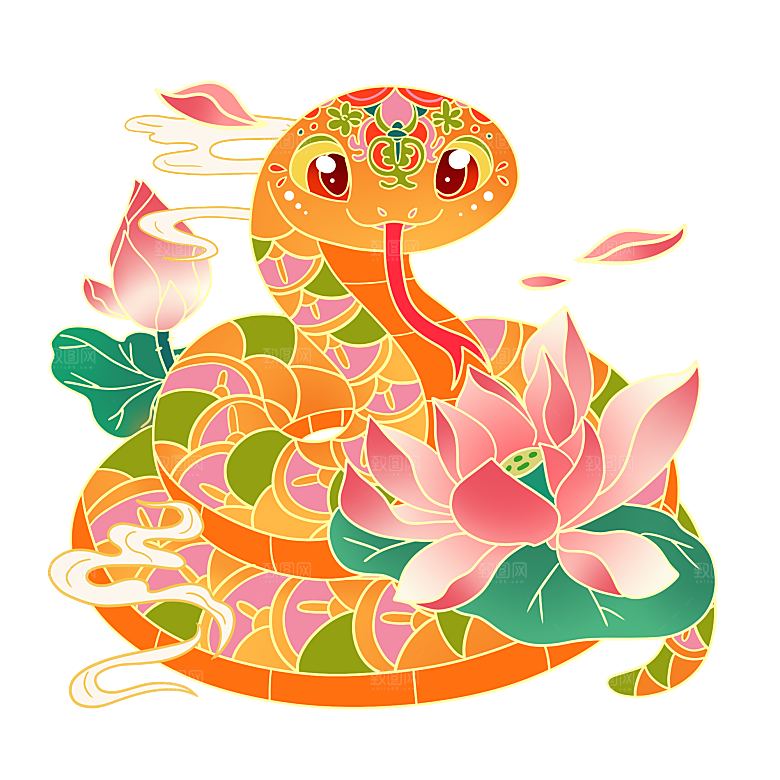 新年蛇年文化蛇PNG元素