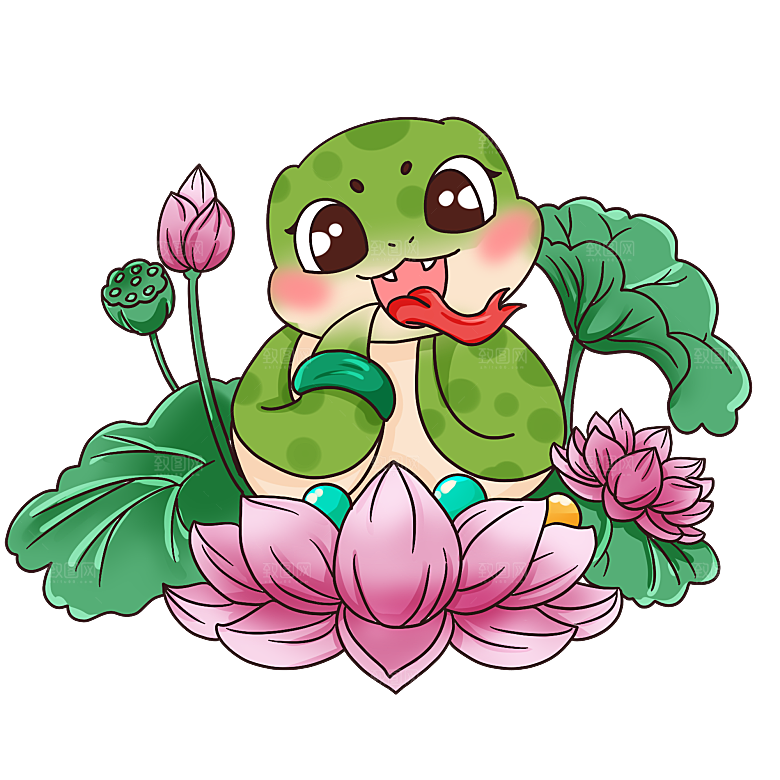 创意卡通新年蛇年文化蛇PNG元素