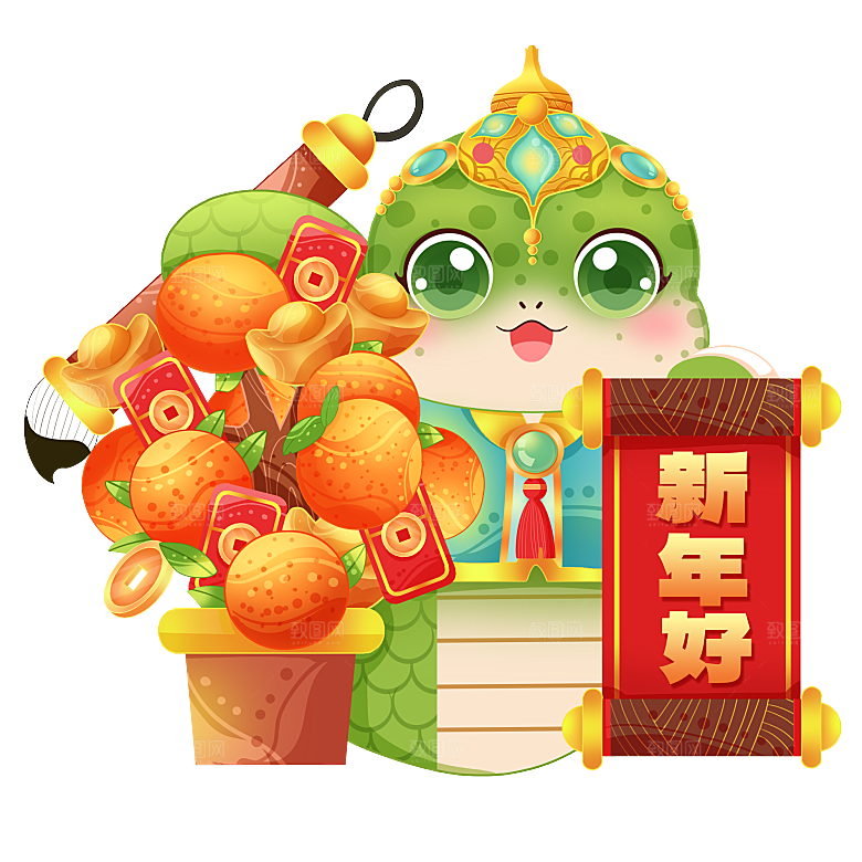 创意新年蛇年文化蛇PNG元素