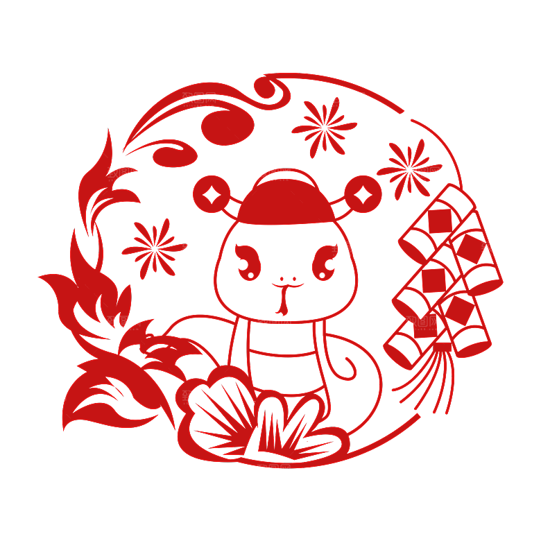 创意新年蛇年文化蛇PNG元素