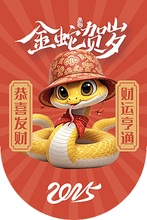 大气新年蛇年吊旗