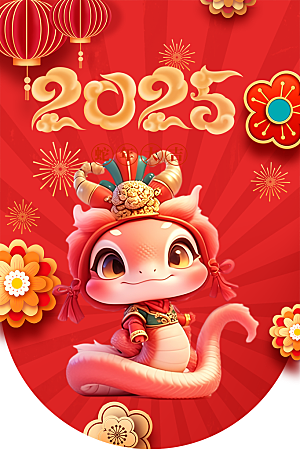 大气新年蛇年吊旗