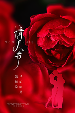 浪漫情人节节日海报模版