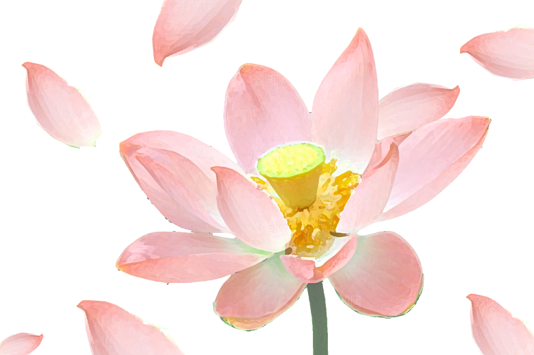 手绘中式清明节青团山水人物春天绿色元素